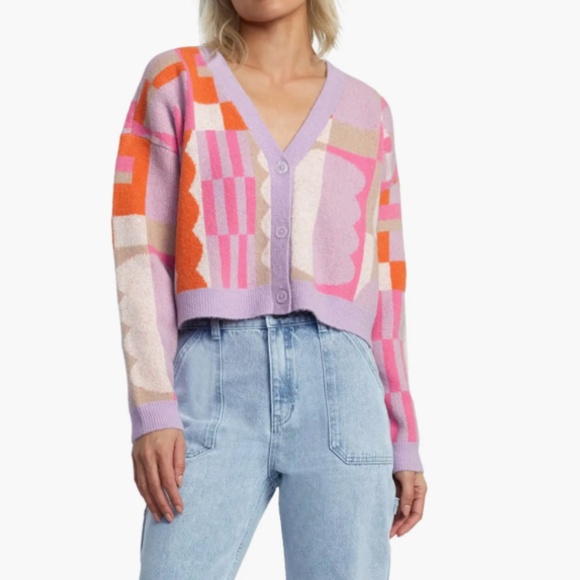 RVCA Jesse Brown Geo Crop Cardigan - Picture 3 of 6